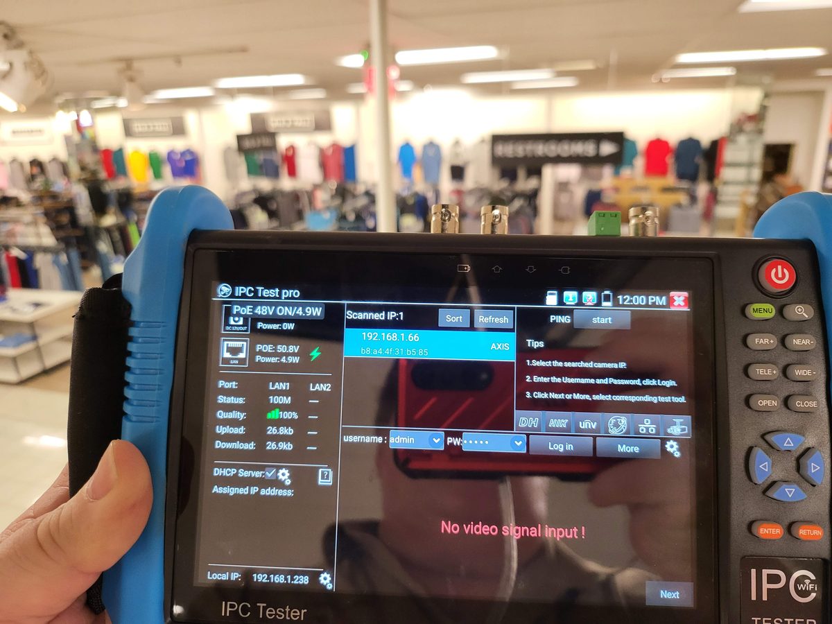 Configuring Axis IP camera at retail store location